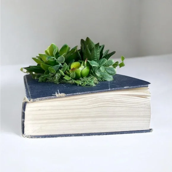 Faux Plant Vintage Book Planter Made From Real Shakespeare Book - Picture 2 of 4
